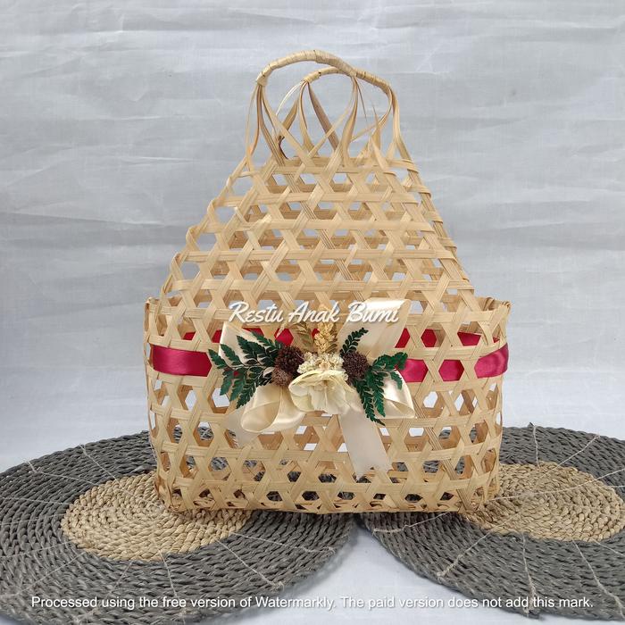

SALE Tas Yukensi 27cm x 8cm tas parcel hampers anyaman bambu tas oleh-oleh Wadah BelanjaTempat Make