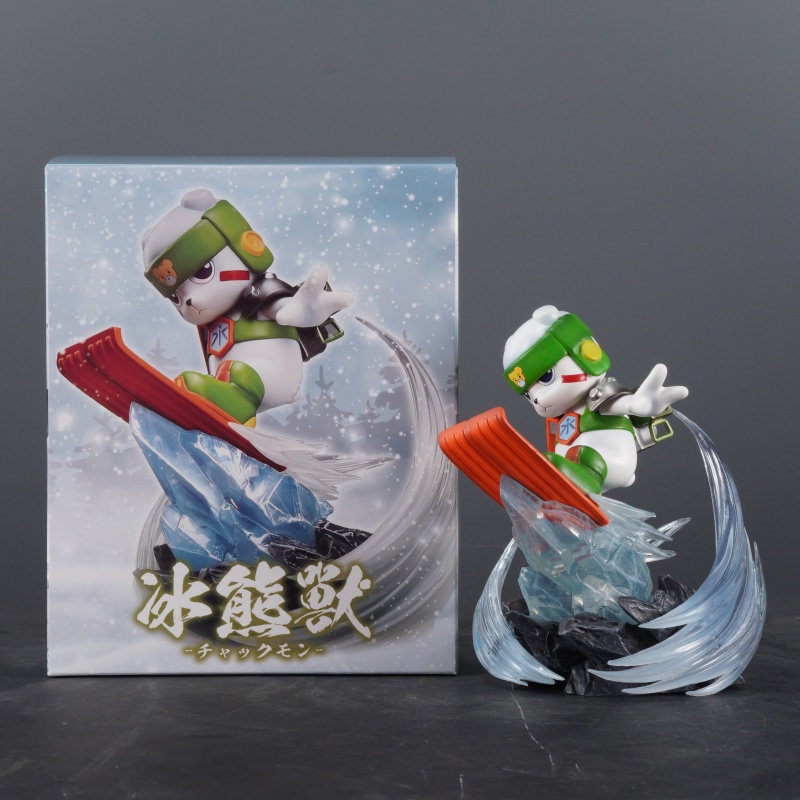 13cm Ice Bearmon Digimon Zombie Car Anime Peripheral Model Gk Collectible Figure Statue Ornament Wit