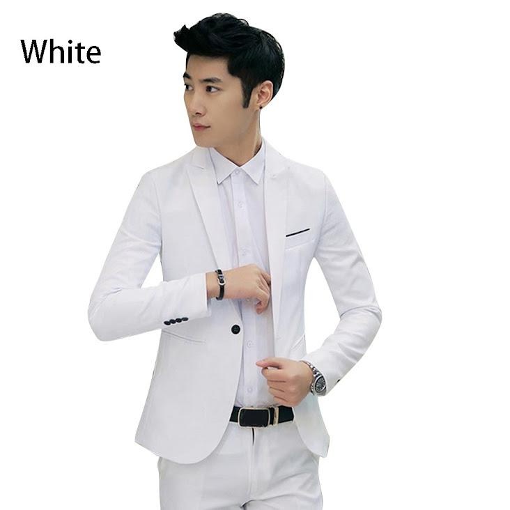 Matjar Najah Jas Blazer Formal Pria Hitam Casual Wedding Wisuda Blazer Putih Abu BIru Merah Krem