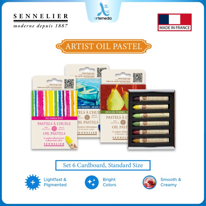 

TERBARU Sennelier Artist Oil Pastel Color Stick Set 6 Cardboard Standard Size PROMO!
