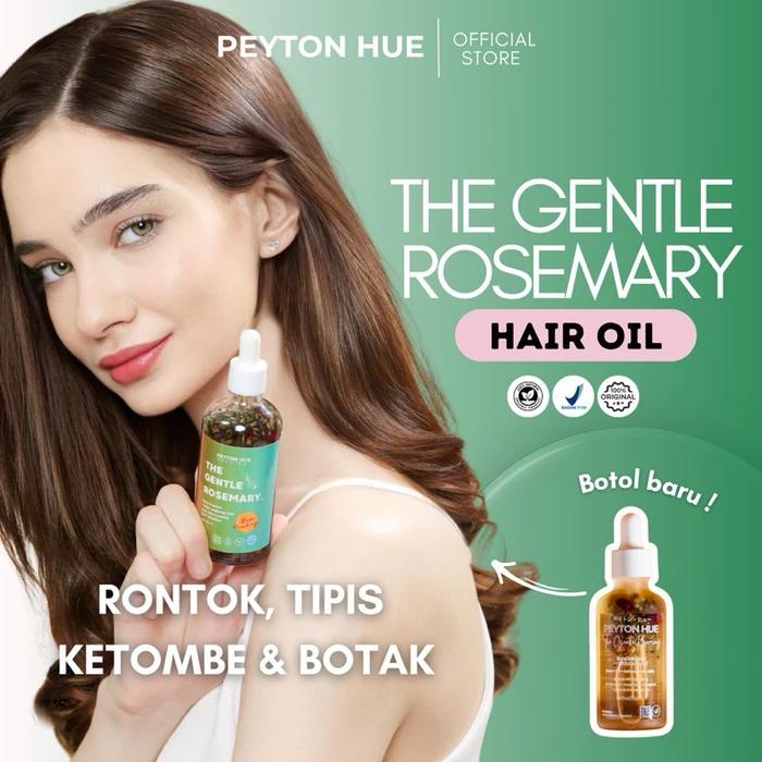 PEYTON HUE THE GENTLE ROSEMARY OIL (FREE GIFT) Hair Oil Untuk Rambut Rontok, Tipis & Ketombe 50ML