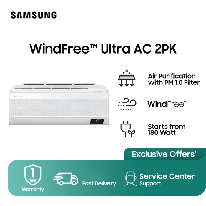 Samsung AR18CYKAAWKNSE AC WindFree Ultra w/ PM1.0 Filter 2 PK