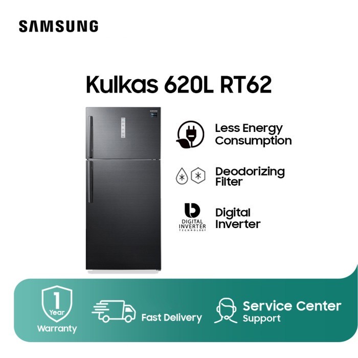 Samsung RT62 RT62K7011BS/SE Kulkas 2 Pintu 620L