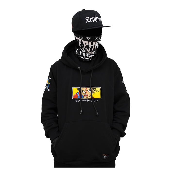 Hoodie Monkey D. Luffy Bordir anime fleece -AmanahJaminan