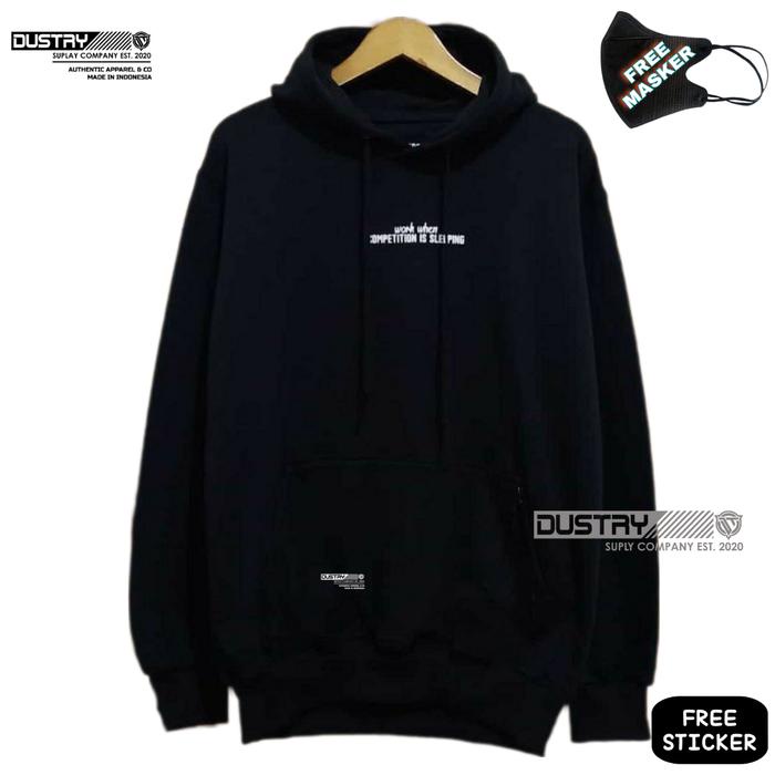 Sweater Hoodie Pria Distro Original Japanes Style Warna Polos Hitam Unisex Cewek Cowok Keren Bahan
