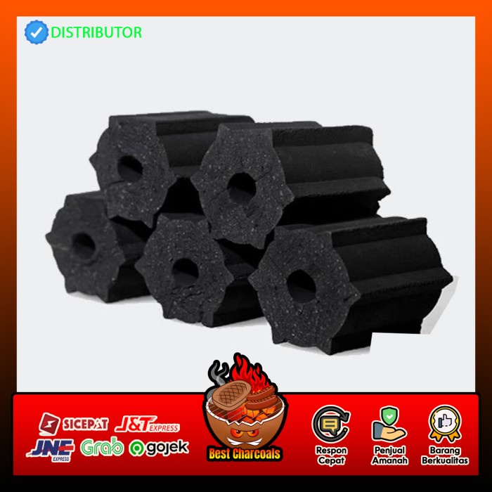 Arang Briket Brongkol Bulat Batubara Batok Kelapa Bbq Barbekyu Sisha