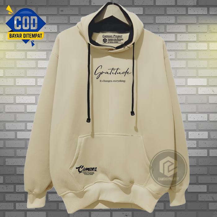Jaket Pria Distro CAMOXS PROJECT Hoodie Cowok Aesthetic Sweater Hoodie Unisex Warna Cream List