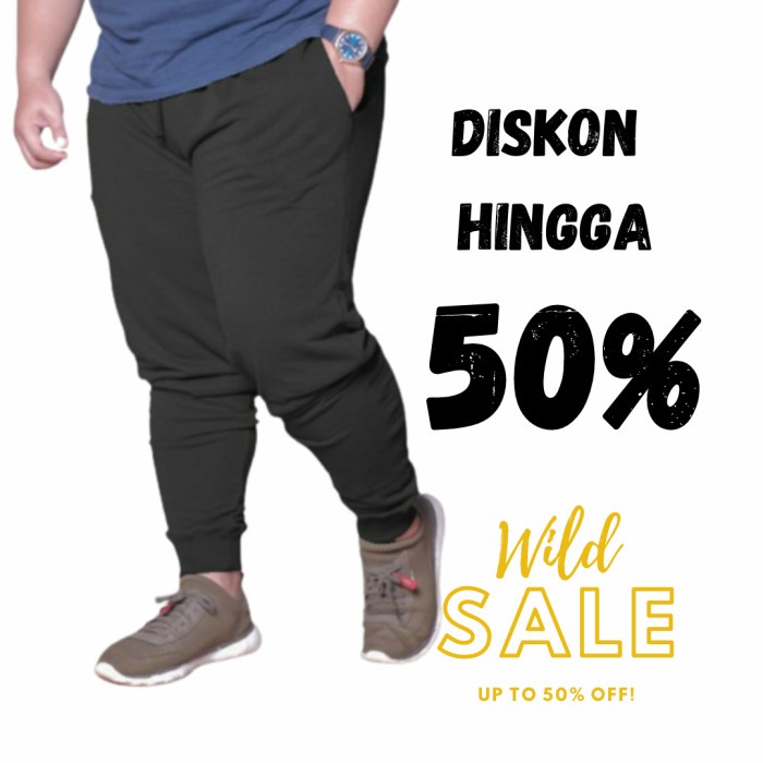 Lariss- Celana Training Jogger Pria Wanita Jumbo big size XXXL