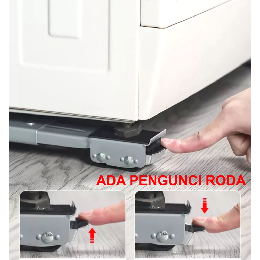 AYOOOLLARIZSS Brother's Shop Setel Roda Kulkas Besi - Kaki Kulkas Besi Rak - Kaki Mesin Cuci alas