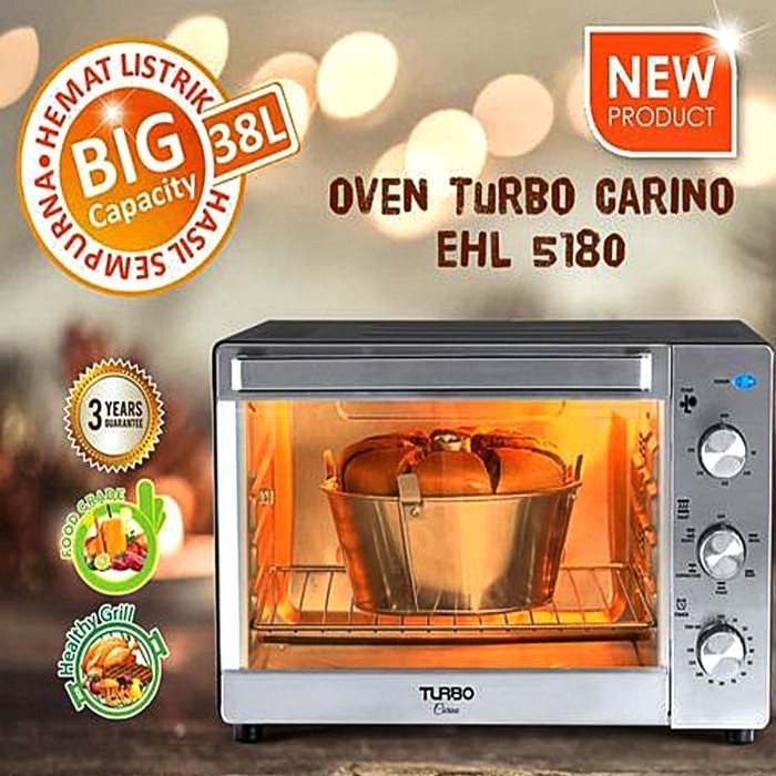 OVEN LISTRIK LOW WATT 38 L TURBO CARINO EHL-5180