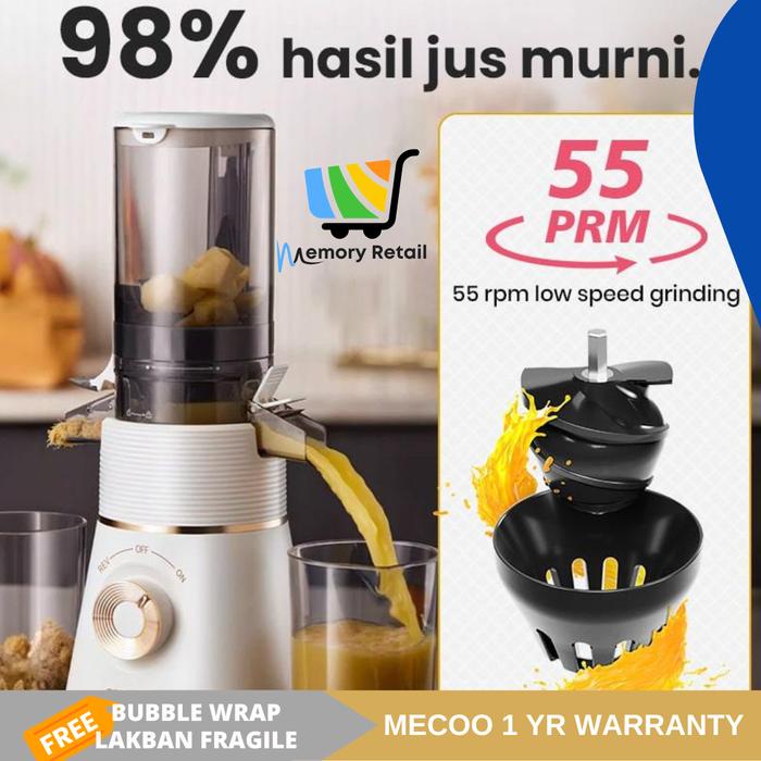 Mecoo Slow Juicer Aesthetic Juicer Buah Sehat Low Watt