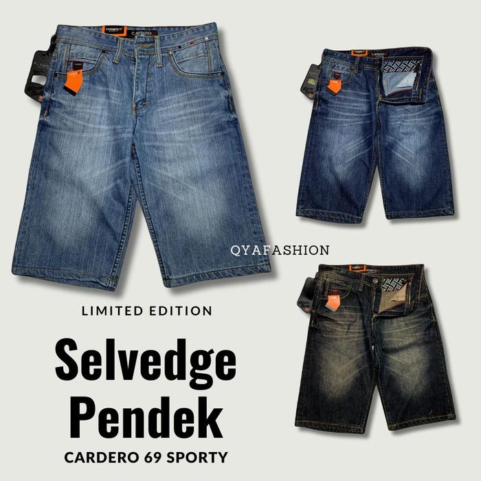Lariss- [Exclusive PENDEK] CELANA JEANS DENIM CARDERO 69 SPORTY SELVEDGE PENDEK BAWAH LUTUT