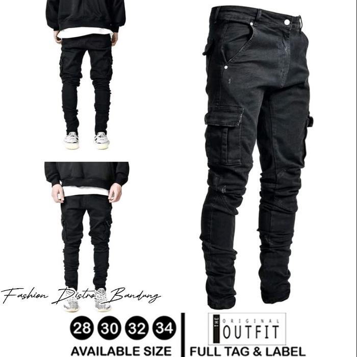 Lariss- Celana Jeans Cargo Biker Denim Pria - Cargo Jeans Distro Premium