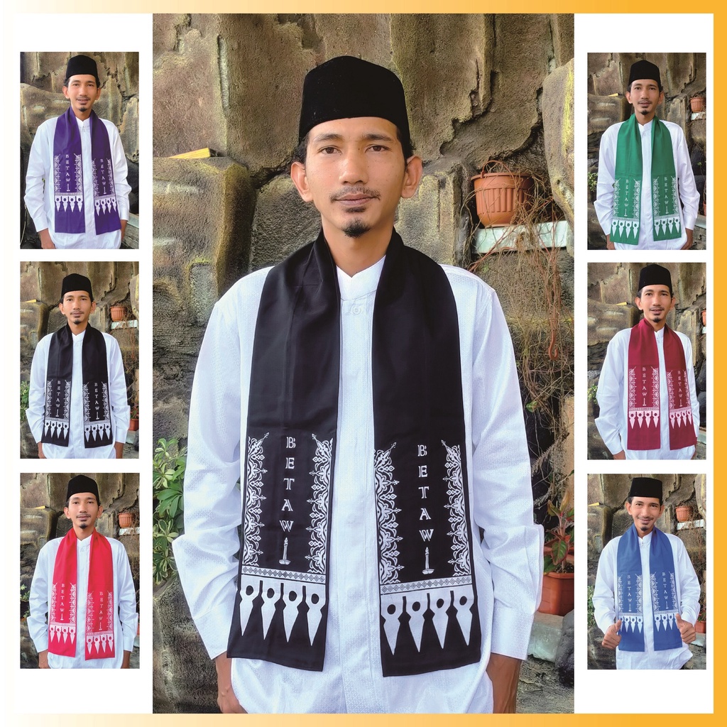 BnYk,Stock- Selendang Dewasa ondel ondel cukin syall betawi / Cukin Betawi / Syall Betawi / Cukin