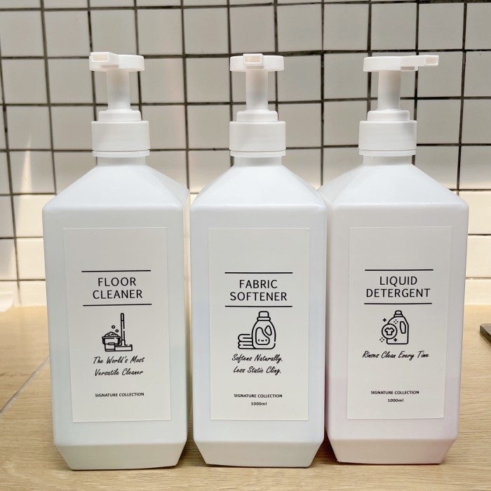 ROYzC- Botol 1000ml Refill Kosong Pump Tempat Sabun Mandi Shampoo Anak Lotion