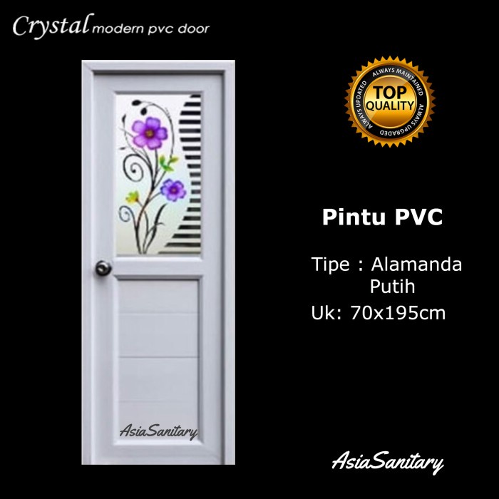 Pintu Kamar Mandi WC Merk Crystal Alamanda Putih