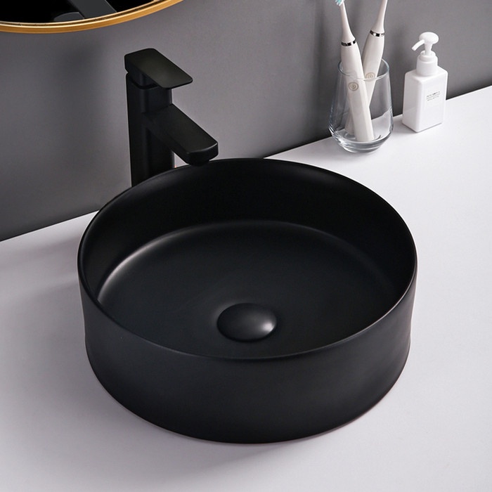 Wastafel cuci tangan CLASSICA ITALIANO keramik art basin hitam elegan