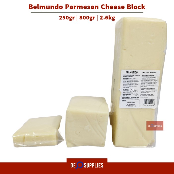 

Belmundo Parmesan Keju Block 250Gr - Parmesan Cheese Block Halal Pasta Promo