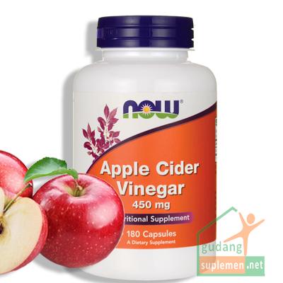 

Cuka Apel NOW High Potency APPLE CIDER VINEGAR 450 Mg, 180 Kapsul