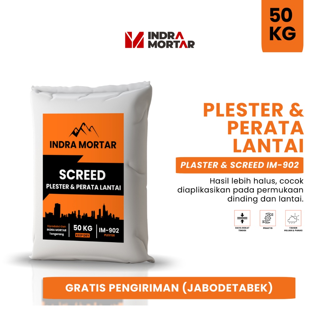 AYOOOLLARIZSS Semen Instan Mortar Plester Dinding & Perata Lantai, Screed Indra Mortar IM-902