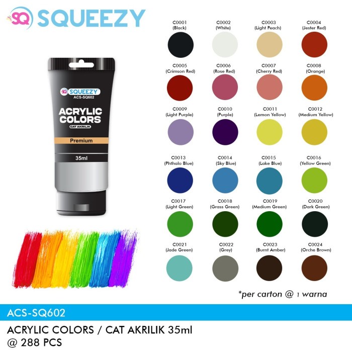 

Kualitas terbaik] cat acrylic akrilik squeezy 35 ml satuan ( baru ada 5 warna dasar) murha bagus