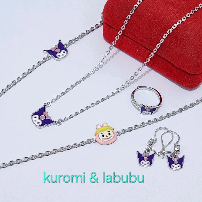 WTS- Kalung Anak Kuromi.Cincin.Anting.Gelang.Perak Asli 925