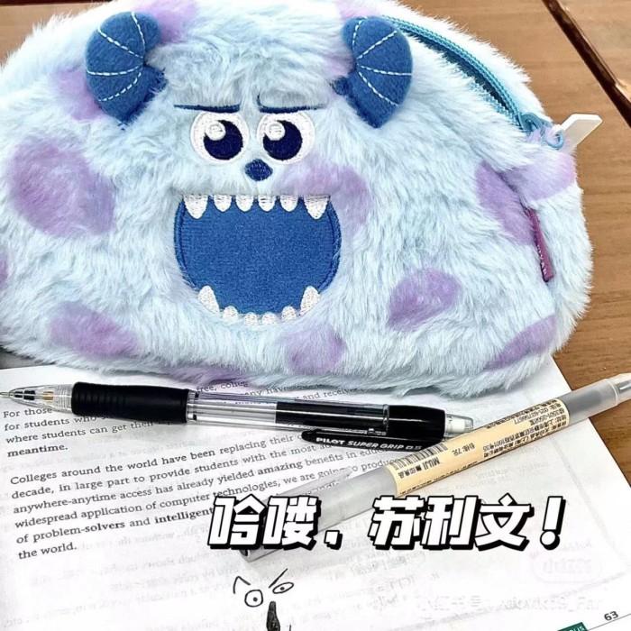 

Ready Kotak Pensil Boneka Bulu Lucu Blue Monster Edition Gwiyeo Pencil Case Stationery Bag Kawaii