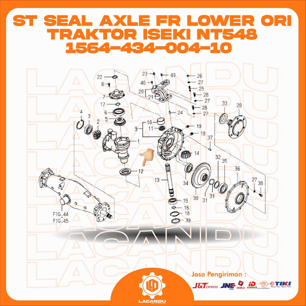 ST SEAL AXLE FR LOWER ORI TRAKTOR ISEKI NT548 1564-434-004-10 FOR TRAKTOR RODA 4 LACANDU PART