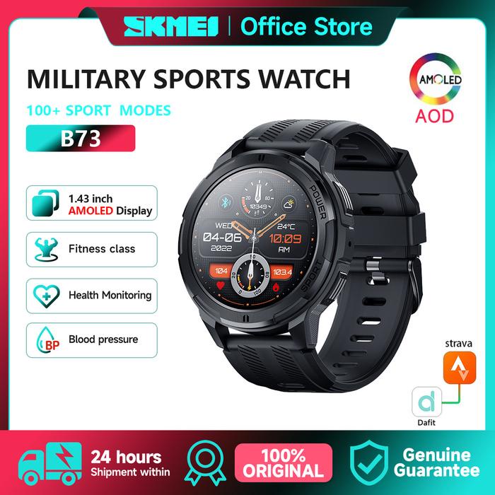 Skmei B73 Layar Aod Smartwatch Tahan Air 5Atm Layar Aod Smartwatch Jam Tangan Militer Heart