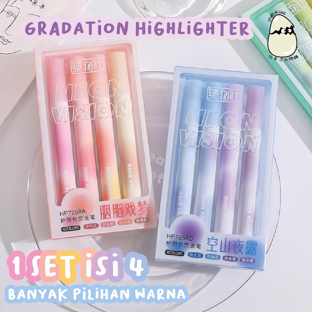 

[1SET ISI 4] Gradation Highliter Aesthetic Color l Premium Stabilo highlighter pastel marker
