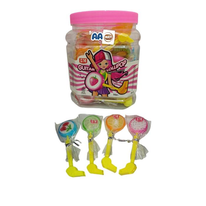 

Kuliner.Kita Dsm Permen Guitar Lollipop Toples Isi 50