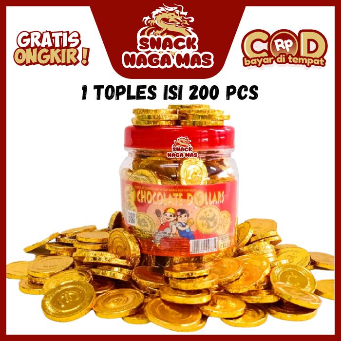 

Kuliner.Kita Coklat Koin Chocolate Coin Dollar Keping 200 [1 Toples Isi 200 Pcs]