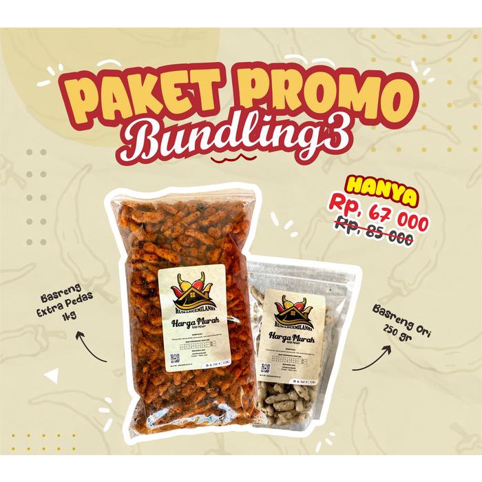

Kuliner.Kita 3 ( Basreng 1Kg + Basreng Ori 250 Gr )
