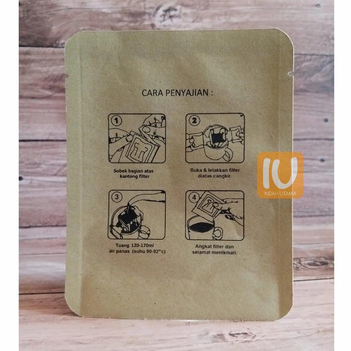 Kemasan Sachet Craft Printing Cara Seduh Kopi Drip Bag 50 Pcs