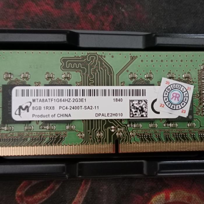 Ready SODIMM MICRON 8GB DDR4 1Rx8 PC4-2400T-SA1-11 MTA8ATF1G64HZ-2G3H1R