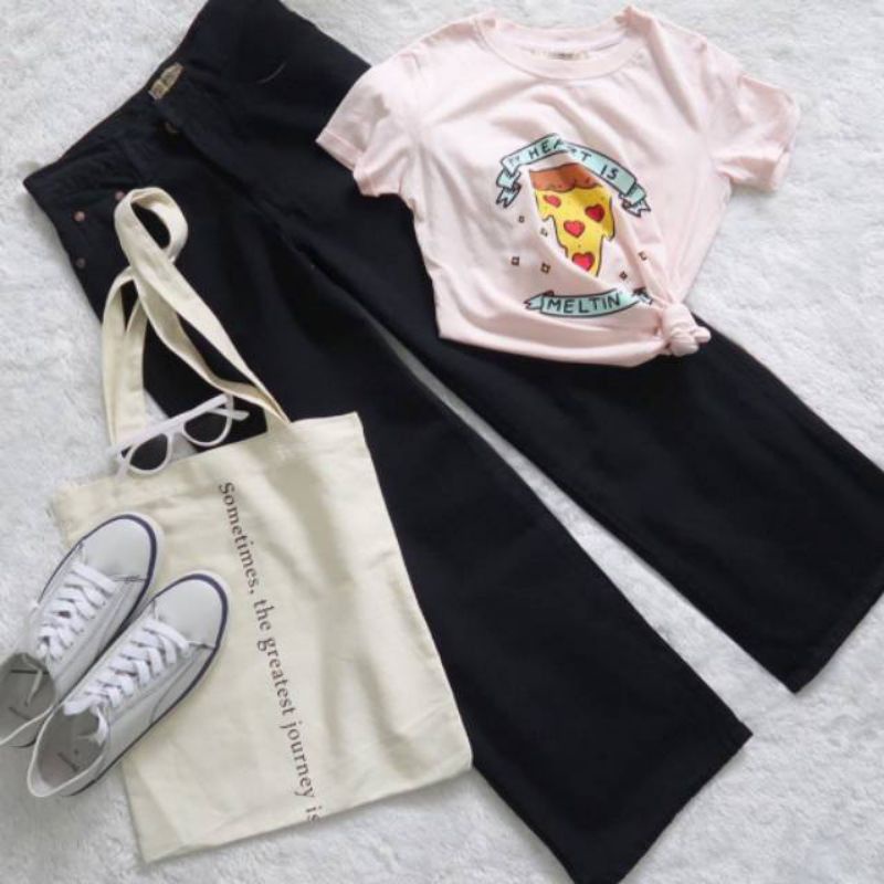 NEW BF CELANA BAWAWAHAN HIGHWAIST WANITA//KULOT HITAM//KULOT PUTIH ji