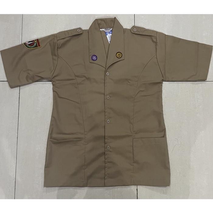 DISKON Baju Pramuka Penegak Putri GURU Lengan Pendek Seragam Pramuka Wanita READY STOCK