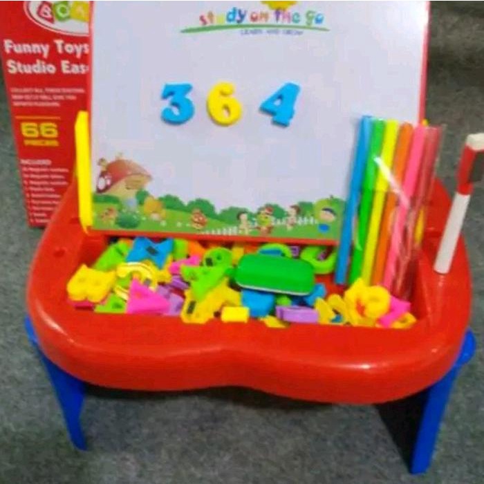 

Mainan anak 4 in 1 meja belajar anak funny udio easel