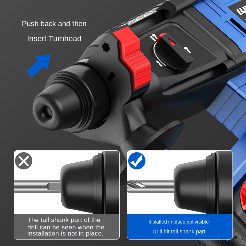 High Power Brushless Heavy Duty Electric Hammer Drill Concrete Impact Drill Worx Makita