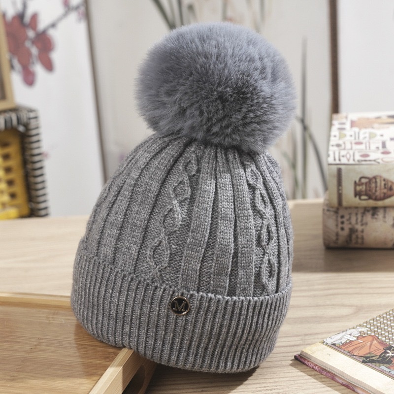 Kupluk Rajut Pompom Kupluk WInter Topi Musim Dingin Wanita Dewasa