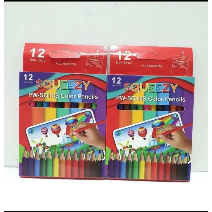 

>>>>>] pensil warna squeezy pendek 12 warna sisa event