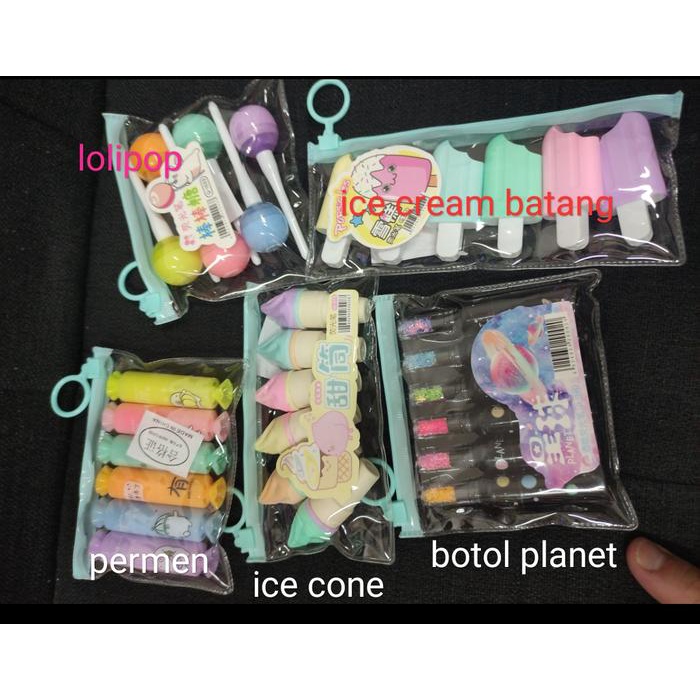 

------] highlighter isi 6 fancy ice cream botol permen stabillo