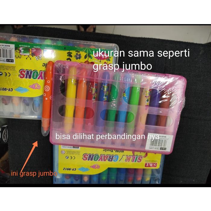 

#####] crayon silky sbt grasp 12 warna jumbo