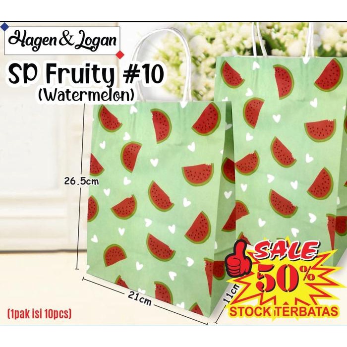 

] shopping bag buah satuan kertas ramah lingkungan