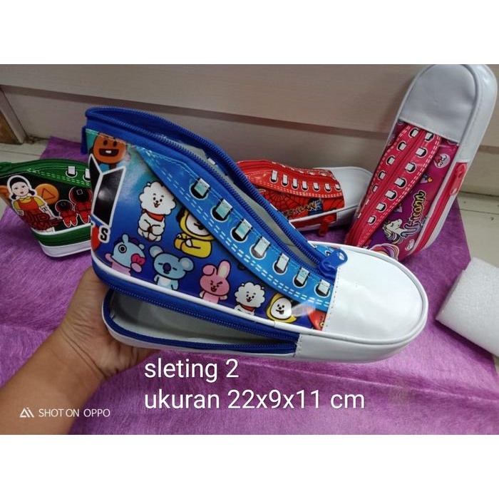 

Produk Unggulan] tempat pensil kain sepatu bts yayang 2 sleting