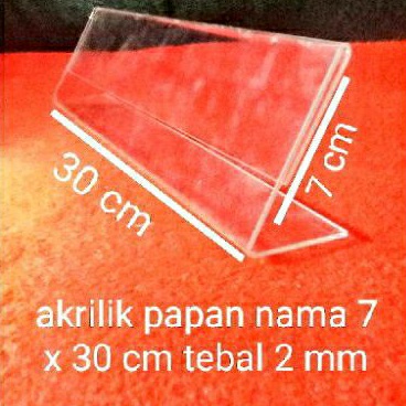

akrilik papan nama uk 7 x 30 cm tebal 2 mm
