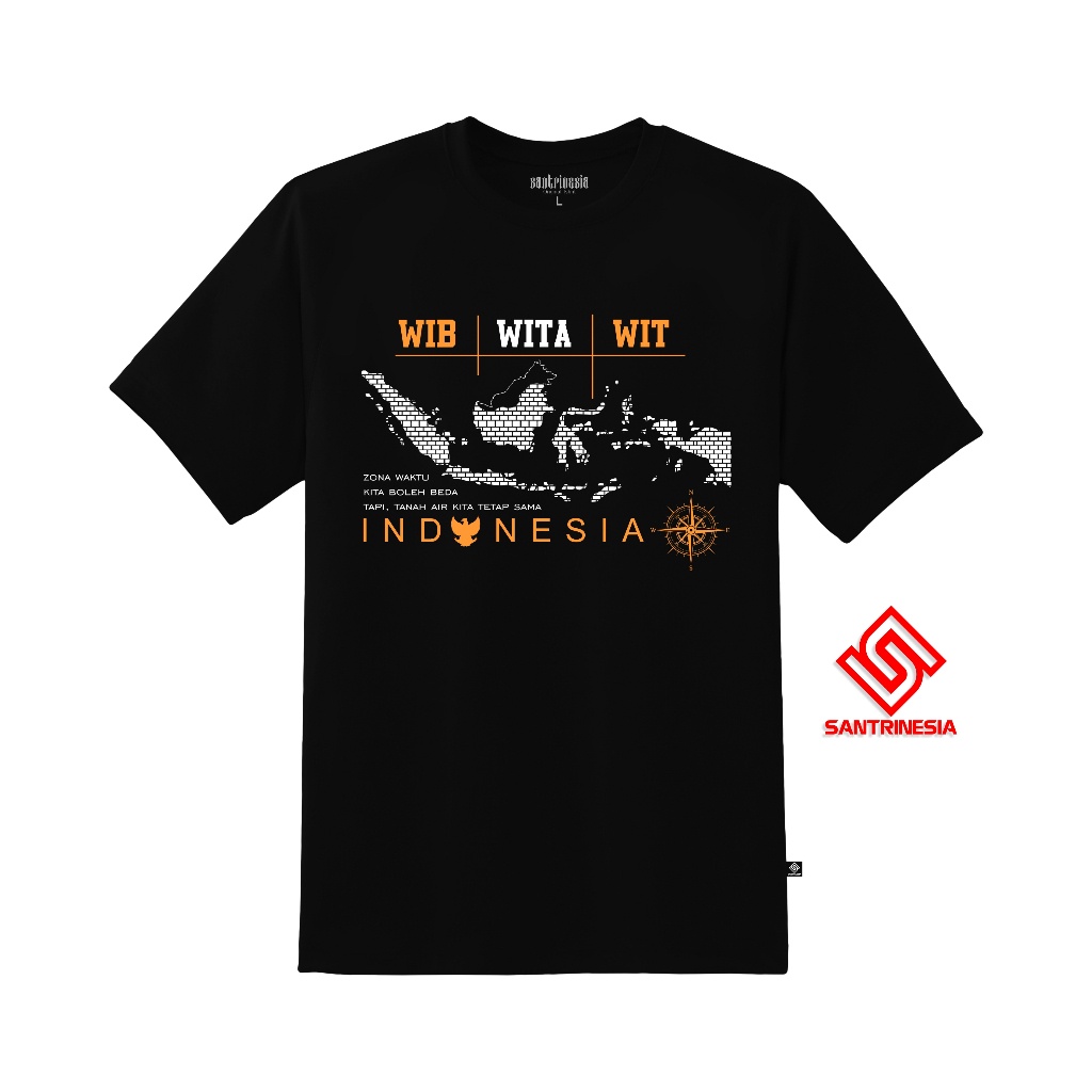 BEST Santrinesia Kaos Zona Waktu Indonesia Wib Wita Wit Nusantara