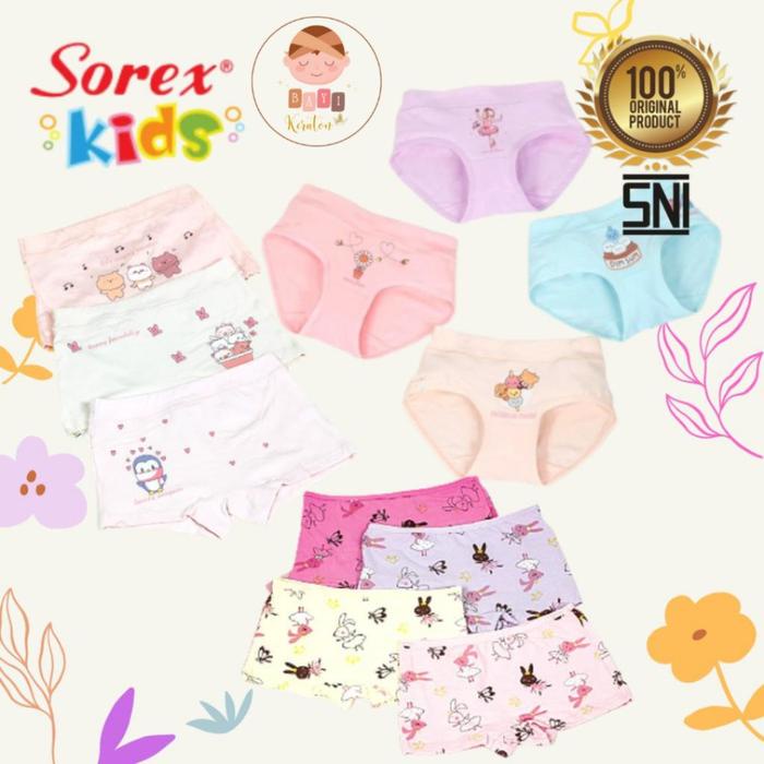 Gayani- SOREX KIDS Celana Dalam Anak Perempuan BOXER Segitiga CD Girl -Super Soft Remaja Wanita