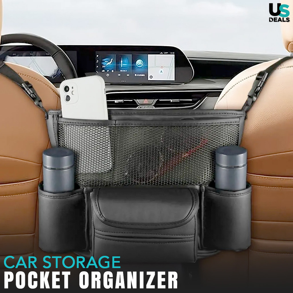 Tas Organizer Jok Mobil Jaring Konsol Tengah Penghalang Car Net Pocket Center Console Organizer 1PCS