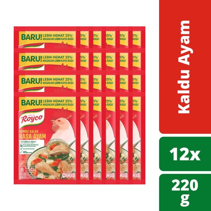 

BisaInstan- ROYCO BUMBU KALDU AYAM PENYEDAP RASA 230G Isi 24 - Multipacks